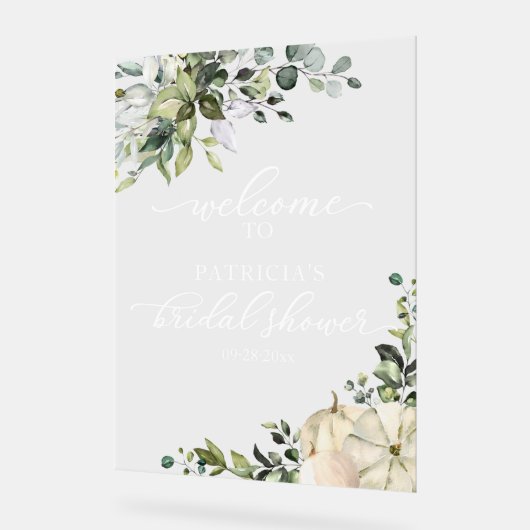 パンプキン秋ブライダルシャワーウェルカムサイン アクリルサイン (傾斜)