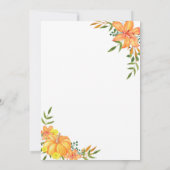 パンプキン秋ブライダルシャワー 招待状 (裏面)