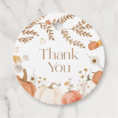 パンプキン秋ベイビーシャワーのお礼 フェイバータグ (正面)