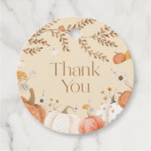 パンプキン秋ベイビーシャワーのお礼 フェイバータグ (正面)