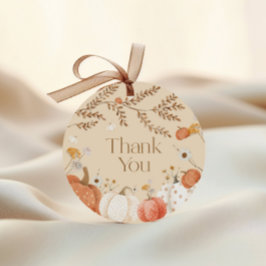 パンプキン秋ベイビーシャワーのお礼 フェイバータグ