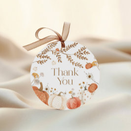 パンプキン秋ベイビーシャワーのお礼 フェイバータグ