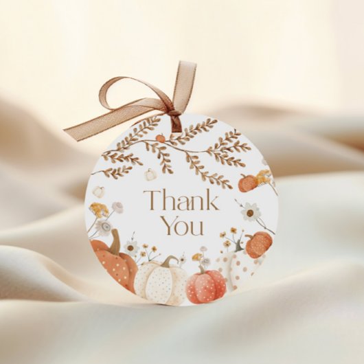 パンプキン秋ベイビーシャワーのお礼 フェイバータグ