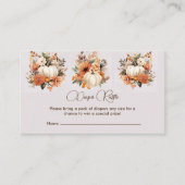 パンプキン秋ベイビーシャワーディーパーラッフル エンクロージャーカード (正面)