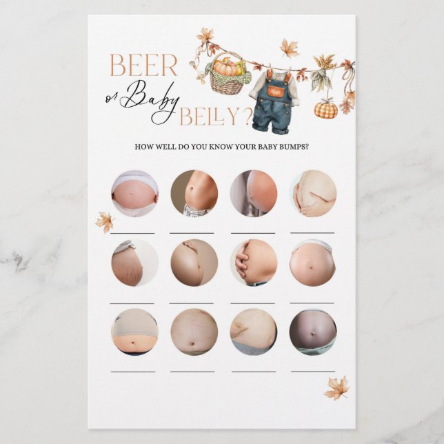 パンプキン秋ベビーシャワービールまたはビーリーゲーム (正面)