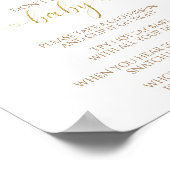 パンプキン秋ベビーシャワー言わないベビーゲームのサイン ポスター (角)