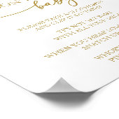 パンプキン秋ベビーシャワー言わないベビーゲームのサイン ポスター (角)