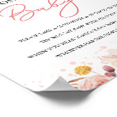 パンプキン秋ベビーシャワー言わないベビーゲームのサイン ポスター (角)