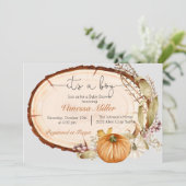 パンプキン秋ボーイベビーシャワー招待状 招待状 (スタンド正面)