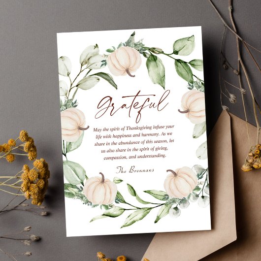 パンプキン秋モダン素朴感謝祭 シーズンカード