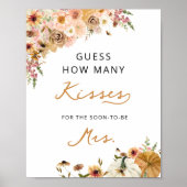 パンプキン秋何個のキスブライダルシャワーゲーム ポスター (正面)