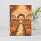 パンプキン秋婚約パーティ招待状 招待状 (スタンド正面)