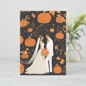 パンプキン秋婚約パーティ招待状 招待状 (スタンド正面)
