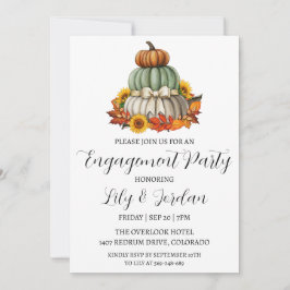パンプキン秋婚約パーティ招待状 招待状