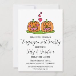 パンプキン秋婚約パーティ招待状 招待状