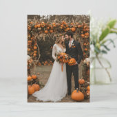 パンプキン秋婚約パーティ招待状 招待状 (スタンド正面)