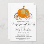 パンプキン秋婚約パーティ招待状 招待状 (正面/裏面)