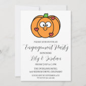 パンプキン秋婚約パーティ招待状 招待状 (正面)