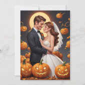 パンプキン秋婚約パーティ招待状 招待状 (正面)