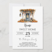 パンプキン秋引っ越し祝いパーティーパーティーホームスウィートホーム 招待状 (正面)