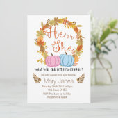 パンプキン秋性別の表示の招待 招待状 (スタンド正面)