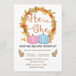 パンプキン秋性別の表示の招待 招待状