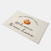 パンプキン秋秋へようこそ私たちの家の装飾 ドアマット (アングル)