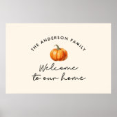 パンプキン秋秋へようこそ私たちの家の装飾 ポスター (正面)