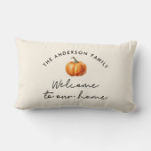 パンプキン秋秋へようこそ私たちの家の装飾 ランバークッション (裏面)