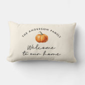 パンプキン秋秋へようこそ私たちの家の装飾 ランバークッション (正面)