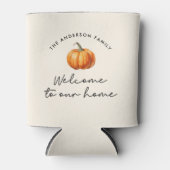 パンプキン秋秋へようこそ私たちの家の装飾 缶クーラー (正面)