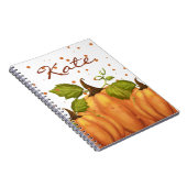 パンプキン秋秋オレンジ名前をカスタムする水彩 ノートブック (右側)