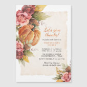 パンプキン秋素朴感謝祭ディナー招待状 マグネット招待状 (正面)