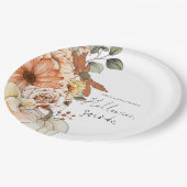 パンプキン秋花模様スクリプトハロウィンソイレ ペーパープレート (アングル)