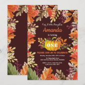 パンプキン秋誕生日招待状 招待状 (正面/裏面)