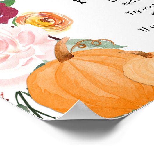 パンプキン秋赤ちゃんシャワーゲームと言わない ポスター (角)