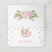 パンプキン第1誕生日ピンク&金ゴールドベビーシャワー プレイスカード (外部開封)