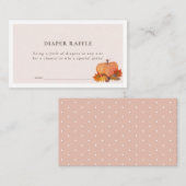 パンプキン紅葉ピンクオムツラッフルチケット エンクロージャーカード (正面/裏面)