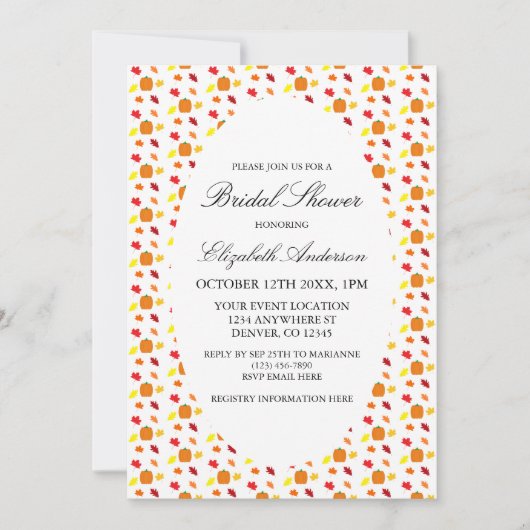 パンプキン紅葉ブライダルシャワー 招待状 (正面)