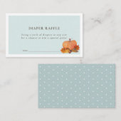 パンプキン紅葉ブルーおむつラッフルチケット エンクロージャーカード (正面/裏面)