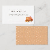 パンプキン紅葉ホワイトおむつラッフルチケット エンクロージャーカード (正面/裏面)