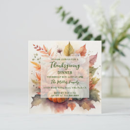 パンプキン紅葉感謝祭ディナー招待状 招待状