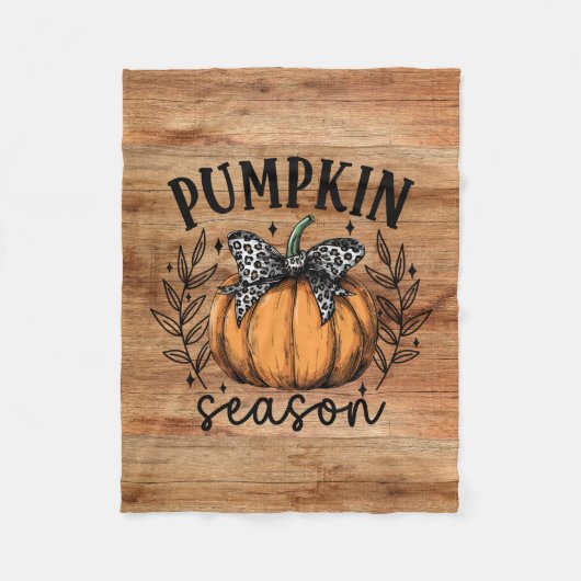 パンプキン素朴シーズン秋コージー フリースブランケット (正面)