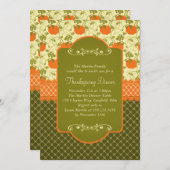 パンプキン素朴ス感謝祭ディナー 招待状 (正面/裏面)