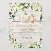 パンプキン素朴ハウスウォーミングパーティーホームスウィートホーム 招待状 (正面/裏面)