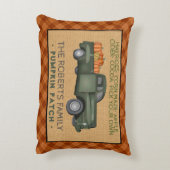 パンプキン素朴パッチファームヴィンテージトラック秋プレイド アクセントクッション (裏面(縦))