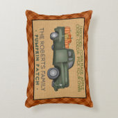 パンプキン素朴パッチファームヴィンテージトラック秋プレイド アクセントクッション (正面(垂直))