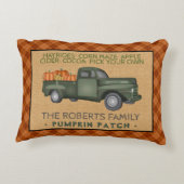 パンプキン素朴パッチファームヴィンテージトラック秋プレイド アクセントクッション (裏面)