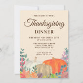 パンプキン素朴感謝祭ディナー招待状 招待状 (正面)