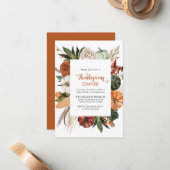 パンプキン素朴感謝祭ディナー ノートカード (正面/裏面インサイチュ)